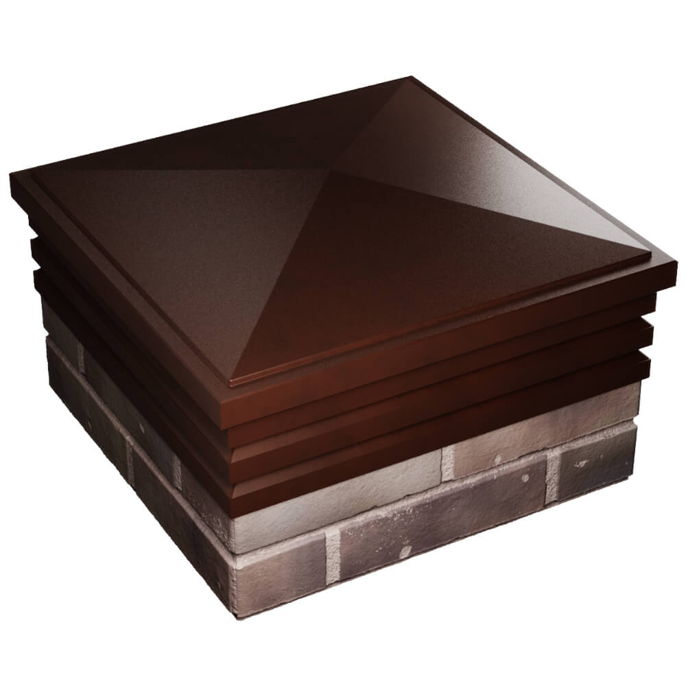 Колпак Zking Бона ХайТек Коричневый на столб 2х2 кирпича (513х513мм) в Симферополе фото