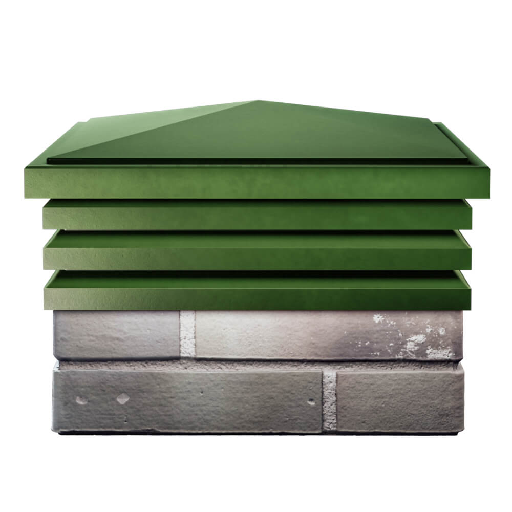 Колпак Zking Бона ХайТек Зеленый на столб 1.5х1.5 кирпича (385х385мм) Симферополь фото