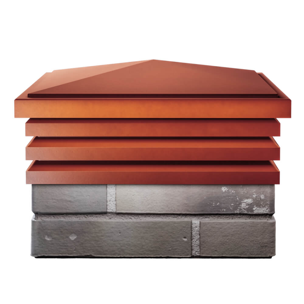 Колпак Zking Бона ХайТек Красный на столб 1.5х1.5 кирпича (385х385мм) Симферополь фото