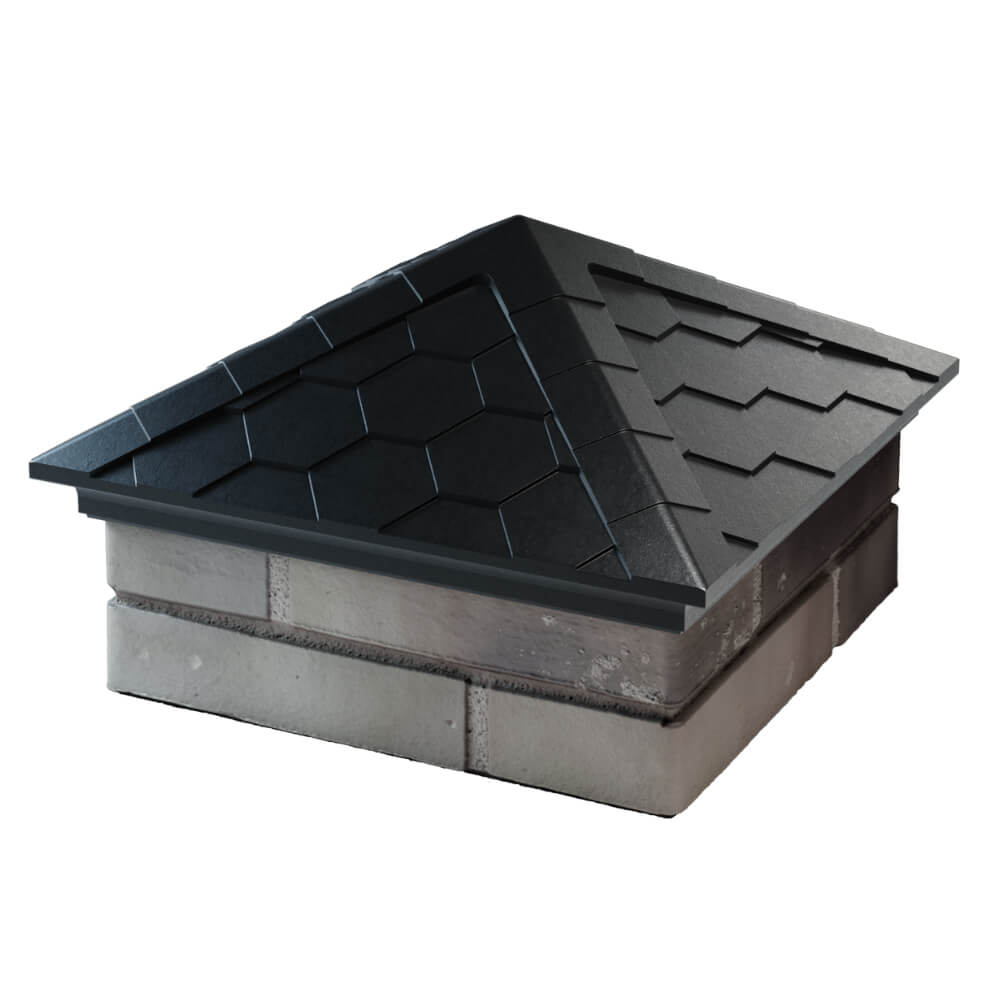 Колпак Zking Эверест Черный на столб 1.5х1.5 кирпича (390х390мм) в Симферополе фото