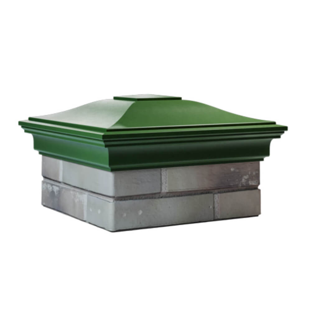 Колпак Zking Монблан Зеленый на столб 1.5х1.5 еврокирпича 0.7НФ (355х355мм) в Симферополе фото