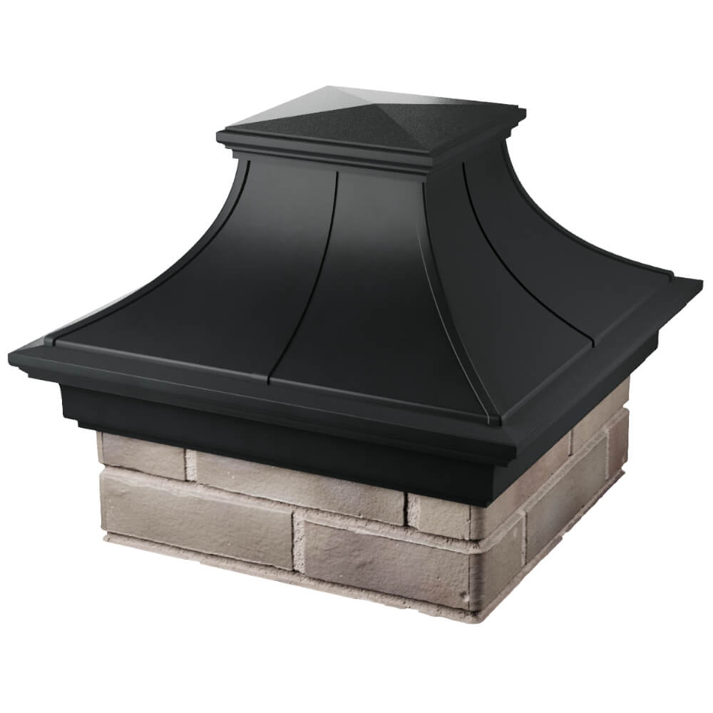 Колпак Zking Монблан Премиум Черный на столб 1.5х1.5 кирпича (385х385мм) в Симферополе фото