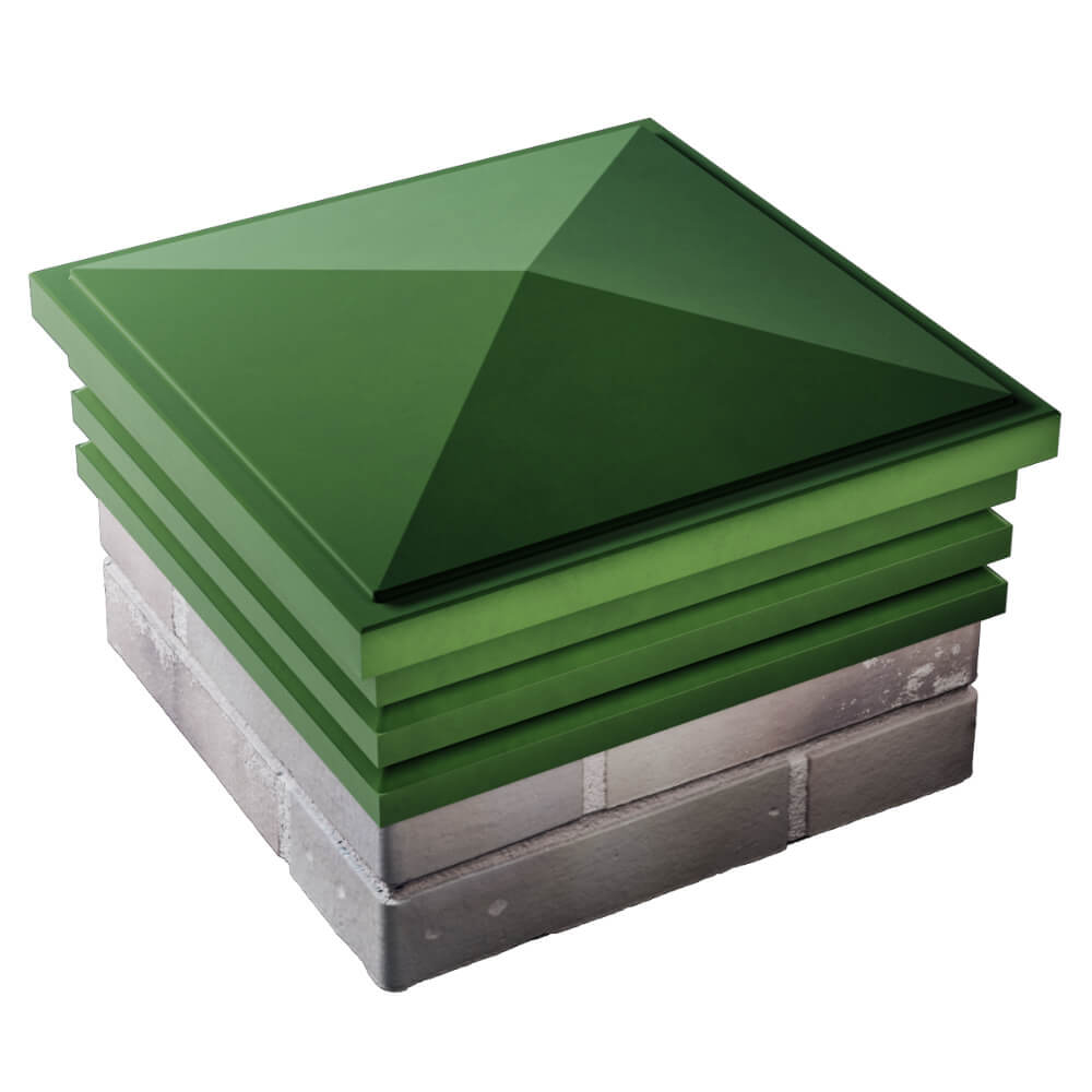 Колпак Zking Бона ХайТек Зеленый на столб 1.5х1.5 кирпича (385х385мм) в Симферополе фото