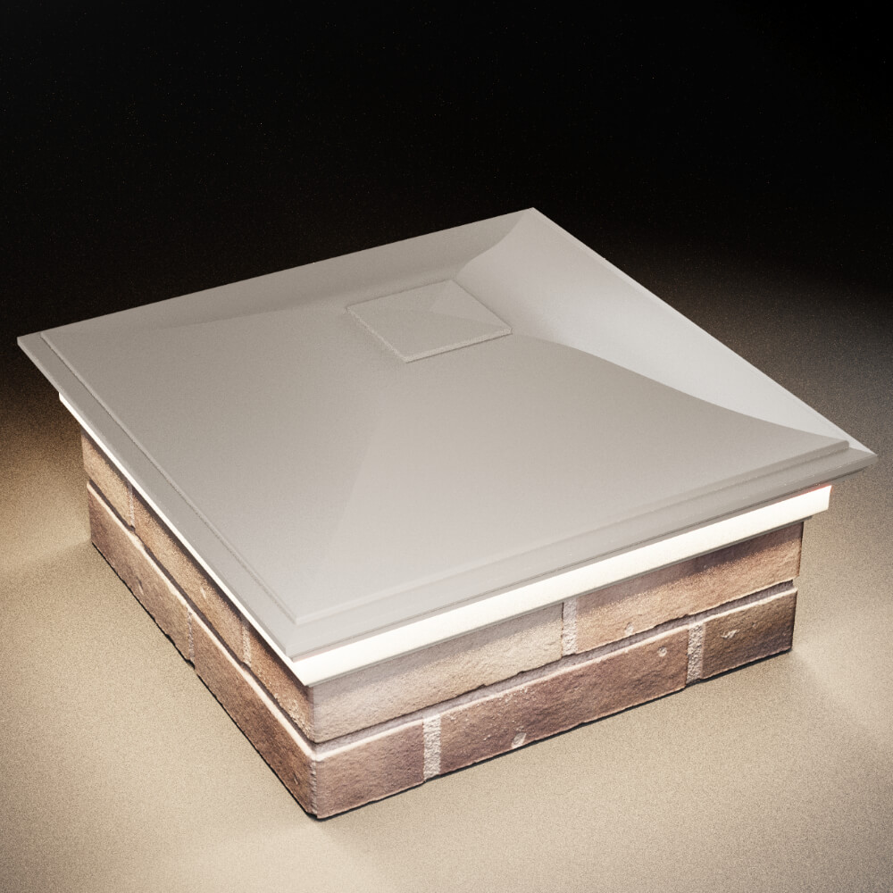 Колпак Zking Монблан Бежевый на столб 2х2 кирпича (515х515мм) c подсветкой в Симферополе фото