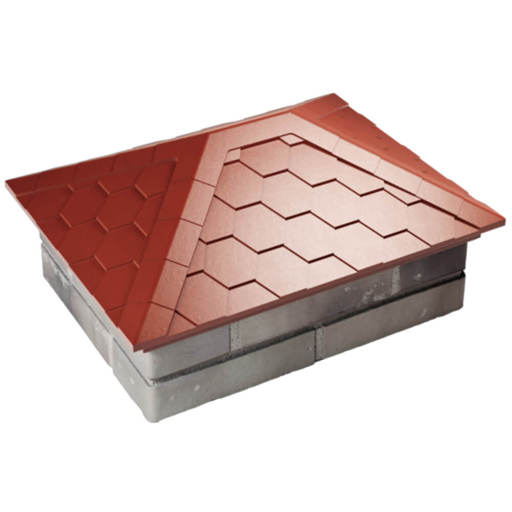 Колпак Zking Эверест Красный на столб 2х1.5 кирпича (520х390мм) Симферополь фото