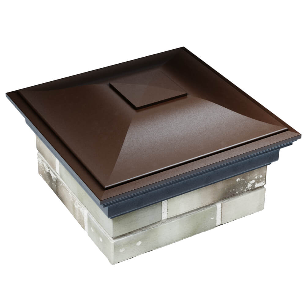 Колпак Zking Монблан Коричневый на столб 1.5х1.5 кирпича (385х385мм) в Симферополе фото