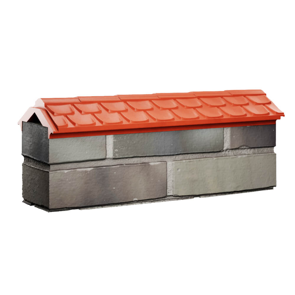 Парапет Zking Эльбрус Красный с посадкой на 0.5 кирпича (130мм) Симферополь фото