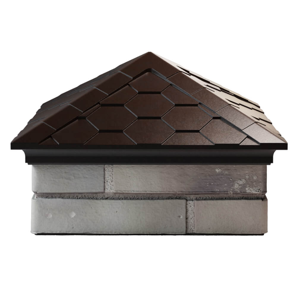 Колпак Zking Эверест Коричневый на столб 1.5х1.5 кирпича (390х390мм) Симферополь фото