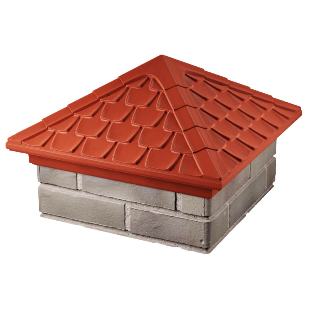 Колпак Zking Эльбрус Красный на столб 1.5х1.5 кирпича (385х385мм) в Симферополе фото