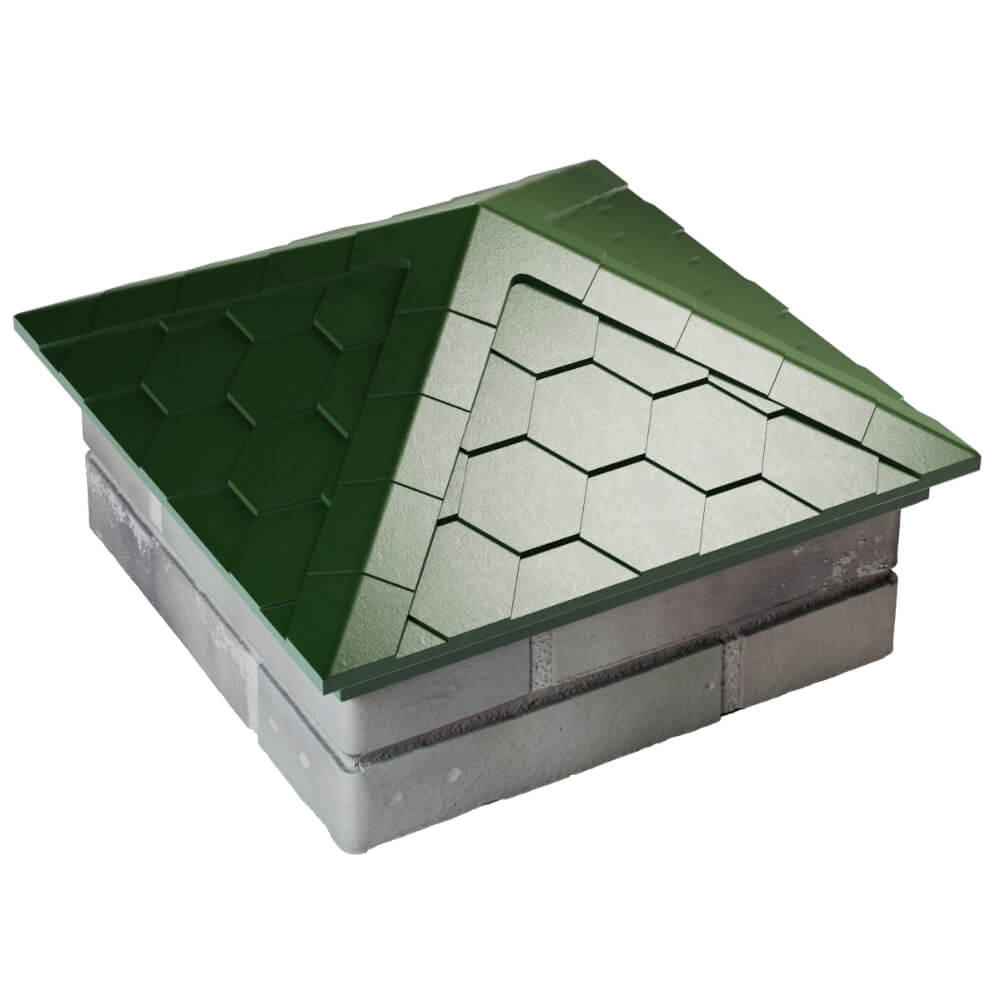 Колпак Zking Эверест Зеленый на столб 1.5х1.5 кирпича (390х390мм) в Симферополе фото