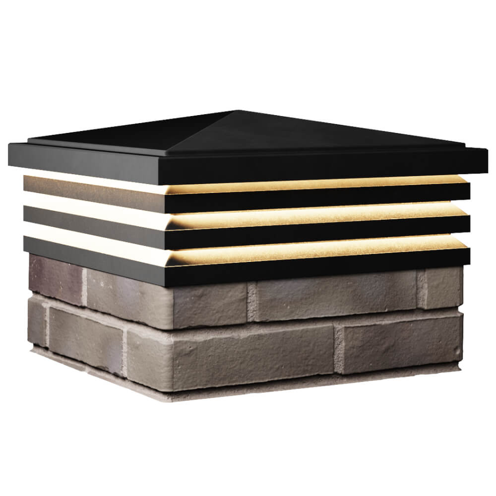 Колпак Zking Бона ХайТек Черный на столб 1.5х1.5 кирпича (385х385мм) с подсветкой в Симферополе фото