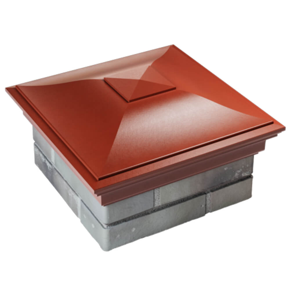 Колпак Zking Монблан Красный на столб 1.5х1.5 кирпича (385х385мм) в Симферополе фото