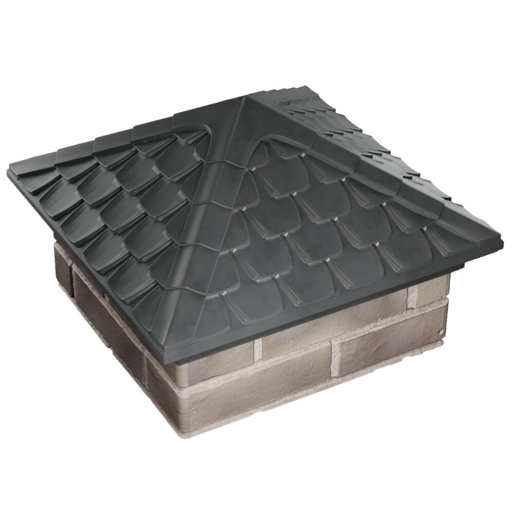 Колпак Zking Эльбрус Серый на столб 1.5х1.5 кирпича (385х385мм) в Симферополе фото