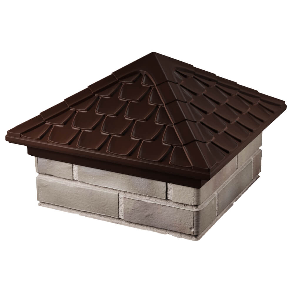 Колпак Zking Эльбрус Коричневый на столб 1.5х1.5 кирпича (385х385мм) в Симферополе фото