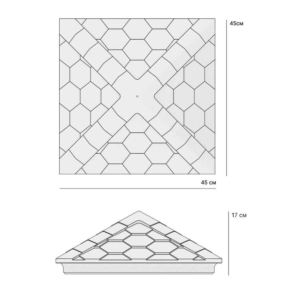 Колпак Zking Эверест Бежевый на столб 1.5х1.5 кирпича (390х390мм) в Симферополе фото