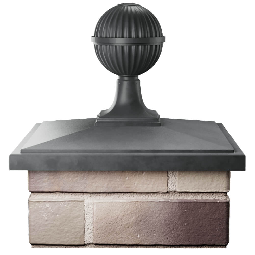 Колпак Zking БонаМоно Серый с шаром на столб 1.5х1.5 кирпича (385х385, 400х400мм) в сборе Симферополь фото