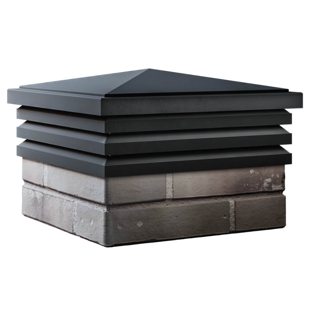 Колпак Zking Бона ХайТек Черный на столб 1.5х1.5 кирпича (385х385мм) в Симферополе фото