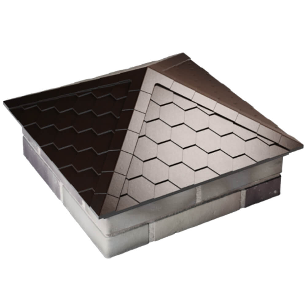 Колпак Zking Эверест Коричневый на столб 2х2 кирпича (535х535мм) Симферополь фото