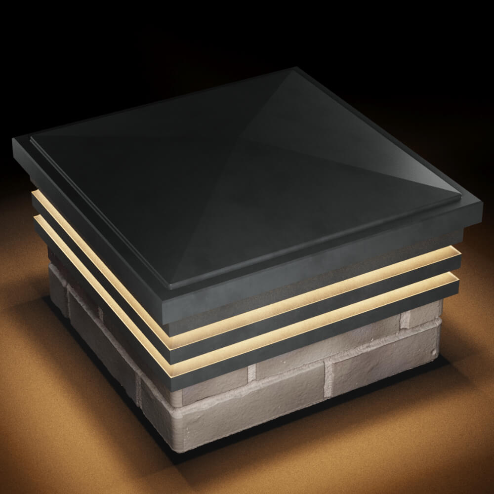 Колпак Zking Бона ХайТек Серый на столб 1.5х1.5 кирпича (385х385мм) с подсветкой в Симферополе фото