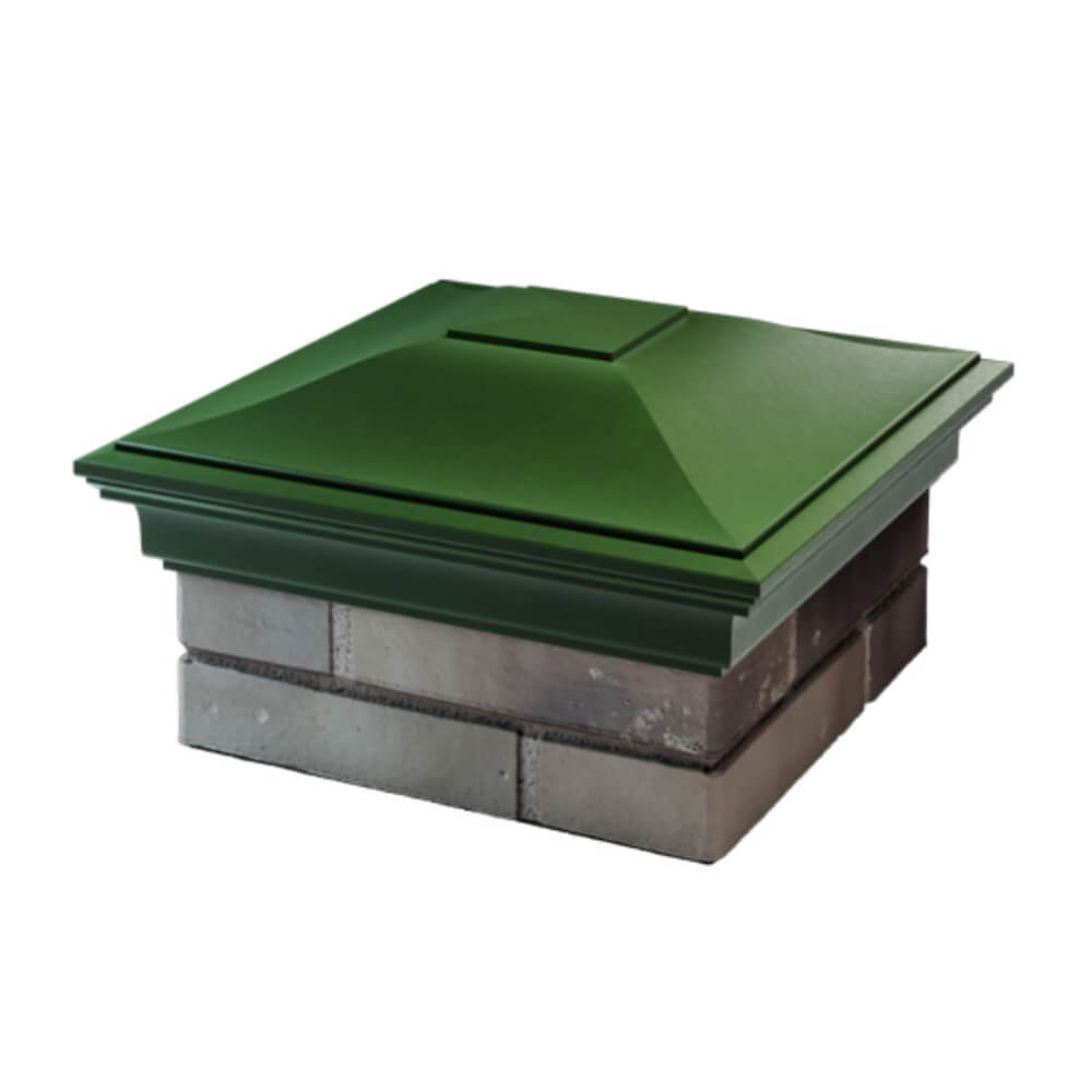 Колпак Zking Монблан Зеленый на столб 1.5х1.5 еврокирпича 0.7НФ (355х355мм) в Симферополе фото