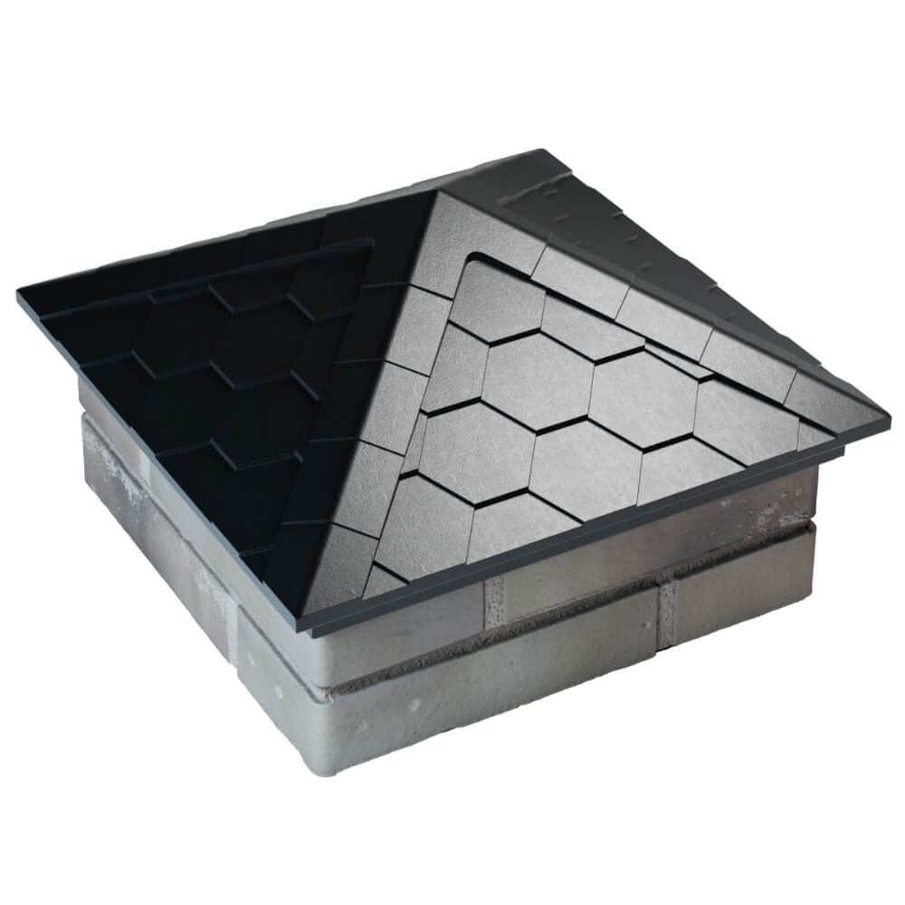 Колпак Zking Эверест Черный на столб 1.5х1.5 кирпича (390х390мм) в Симферополе фото