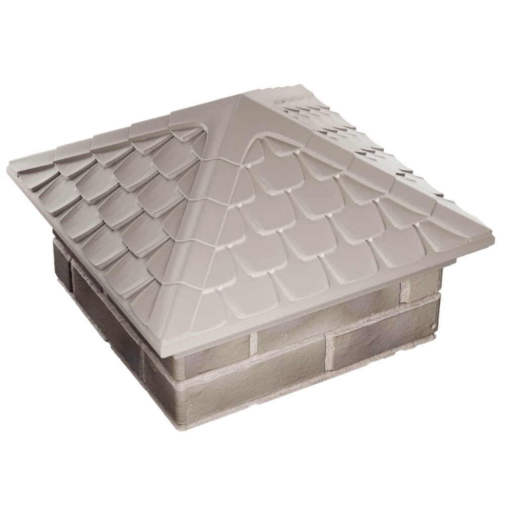 Колпак Zking Эльбрус Бежевый на столб 1.5х1.5 кирпича (385х385мм) в Симферополе фото