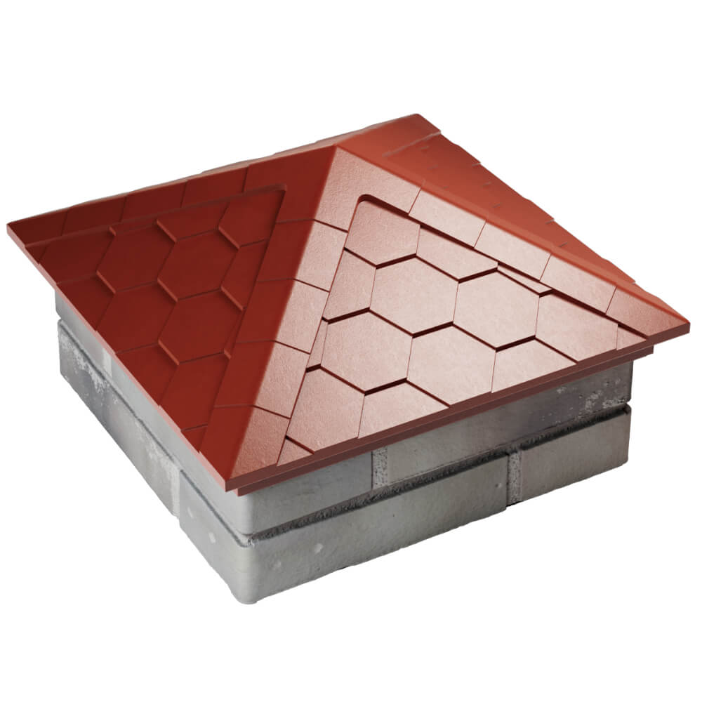 Колпак Zking Эверест Красный на столб 1.5х1.5 кирпича (390х390мм) в Симферополе фото