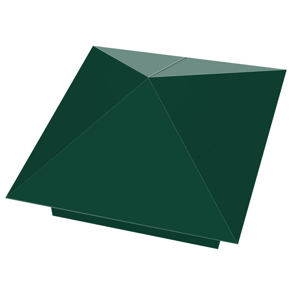 Колпак металлический 390х390мм RAL6005 Зеленый Мох заборный Симферополь фото