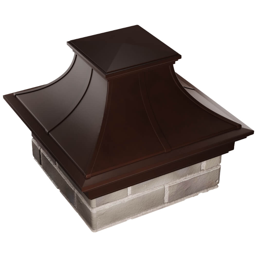 Колпак Zking Монблан Премиум Коричневый на столб 1.5х1.5 кирпича (385х385мм) в Симферополе фото