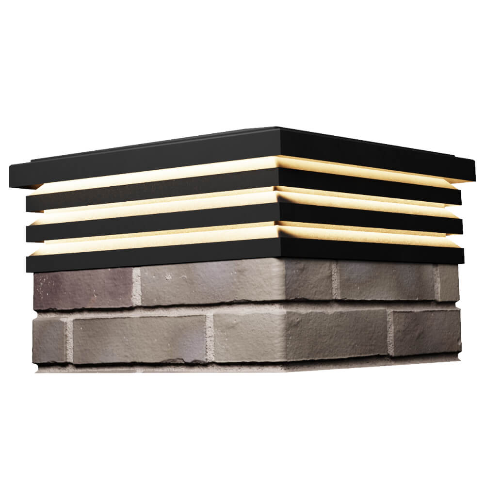 Колпак Zking Бона ХайТек Черный на столб 1.5х1.5 кирпича (385х385мм) с подсветкой в Симферополе фото