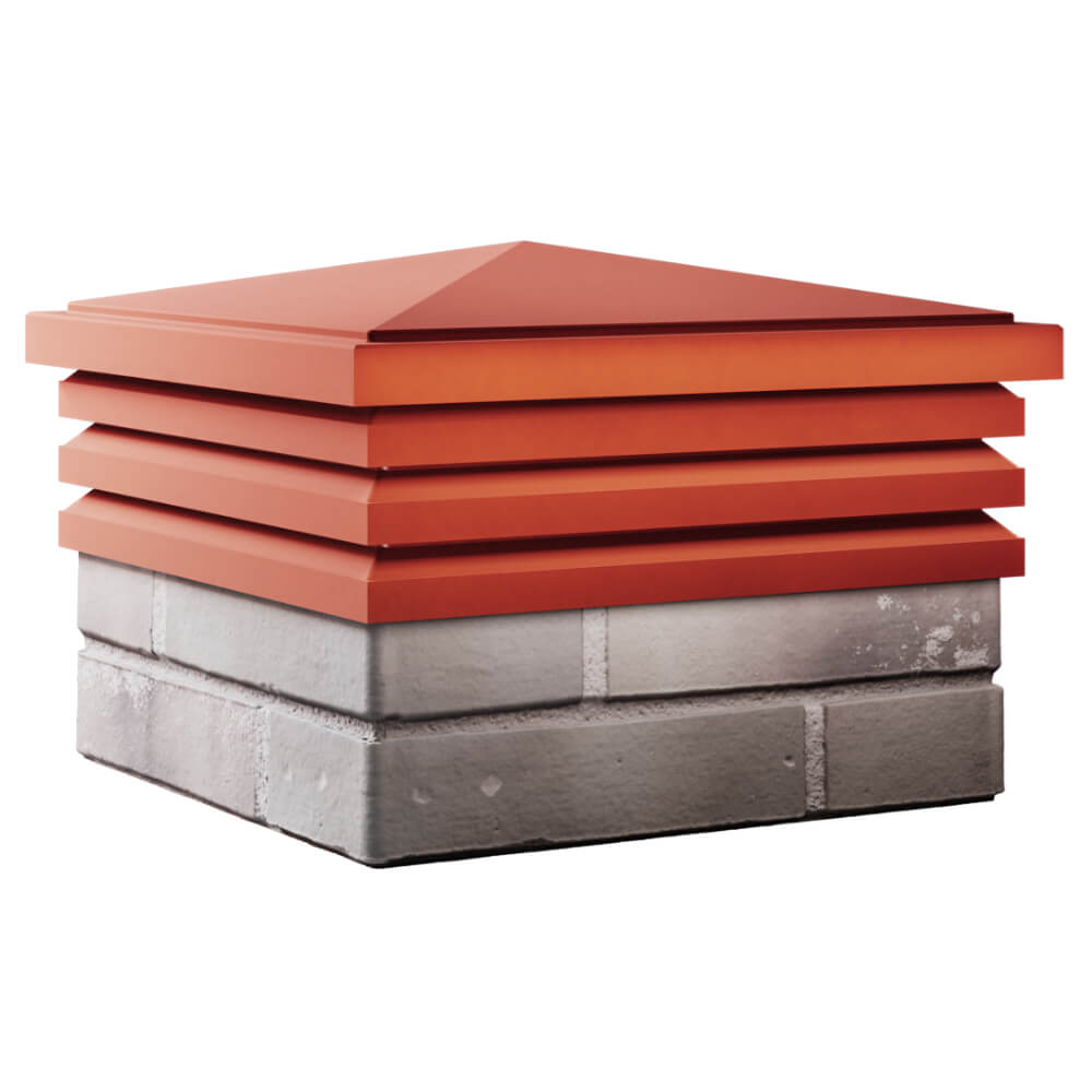 Колпак Zking Бона ХайТек Красный на столб 1.5х1.5 кирпича (385х385мм) в Симферополе фото