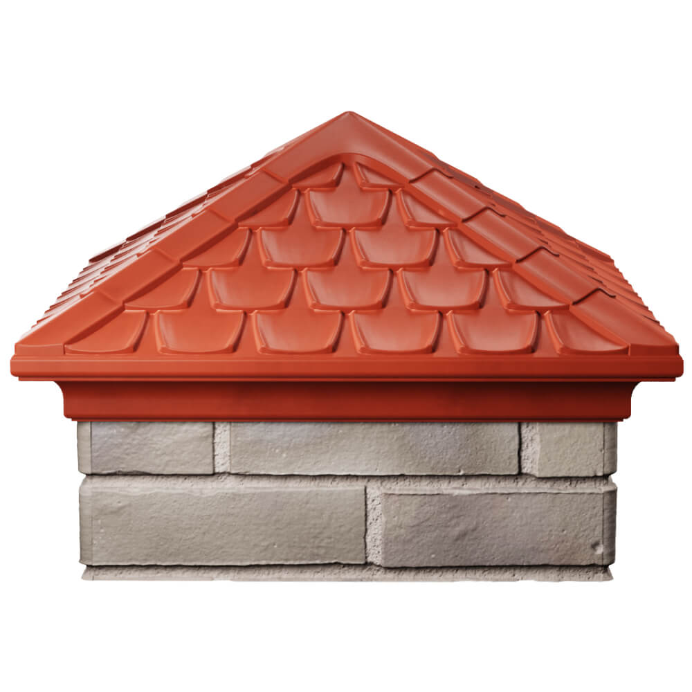 Колпак Zking Эльбрус Красный на столб 1.5х1.5 кирпича (385х385мм) Симферополь фото