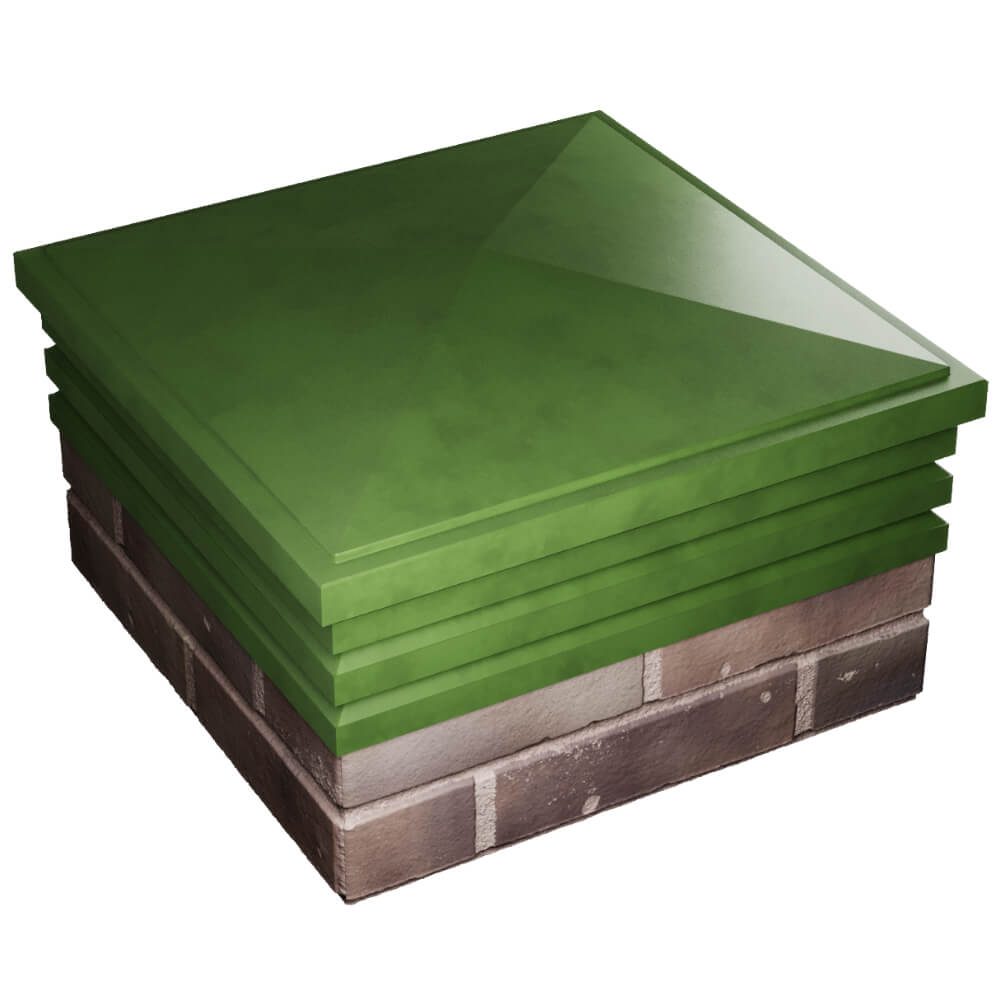 Колпак Zking Бона ХайТек Зеленый на столб 2х2 кирпича (513х513мм) в Симферополе фото