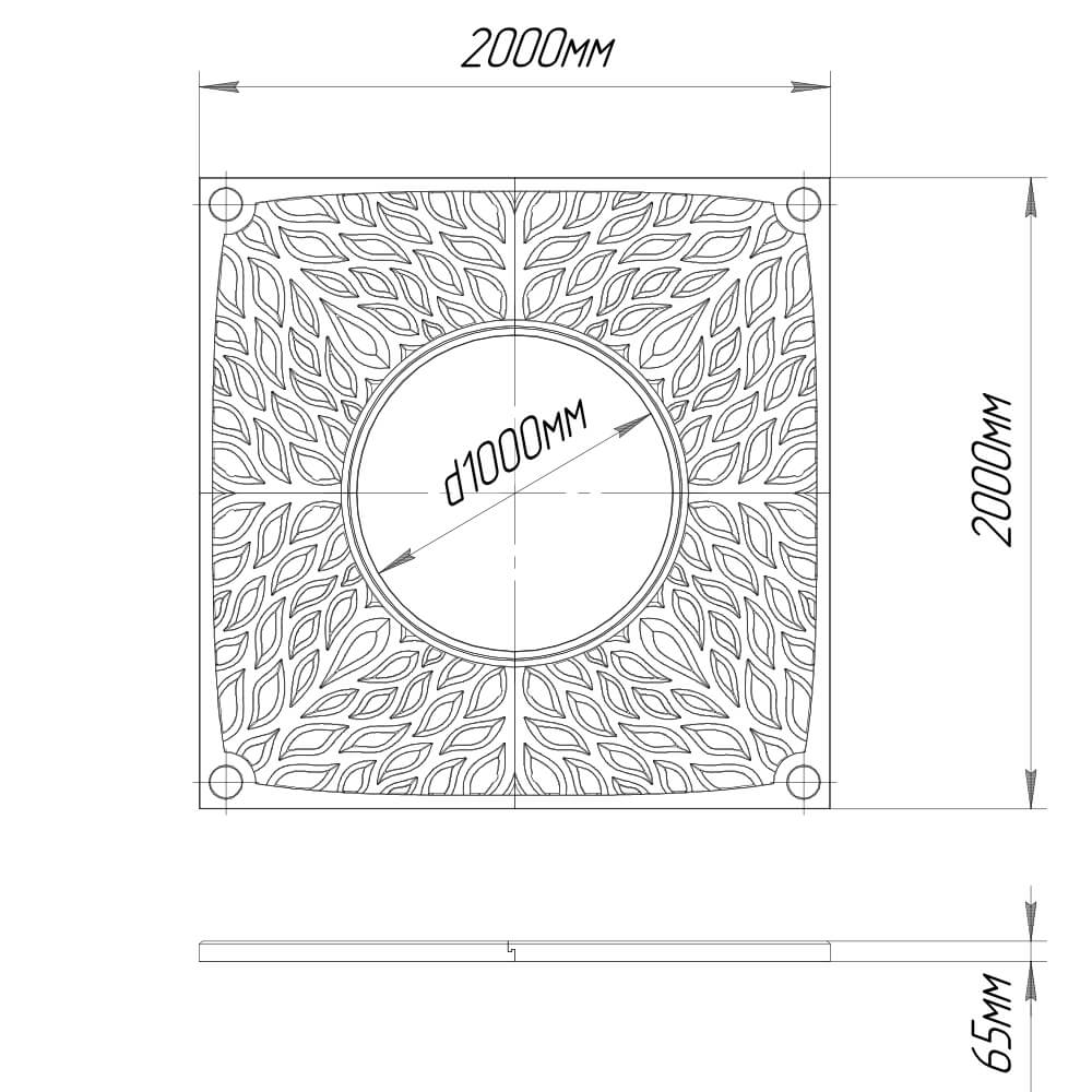 Приствольная решетка для дерева ZKING CRUST 2х2м Черная в Симферополе фото