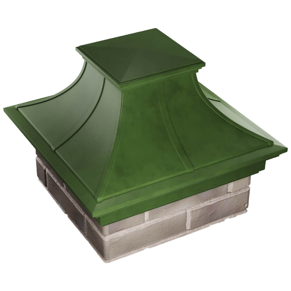 Колпак Zking Монблан Премиум Зеленый на столб 1.5х1.5 кирпича (385х385мм) в Симферополе фото