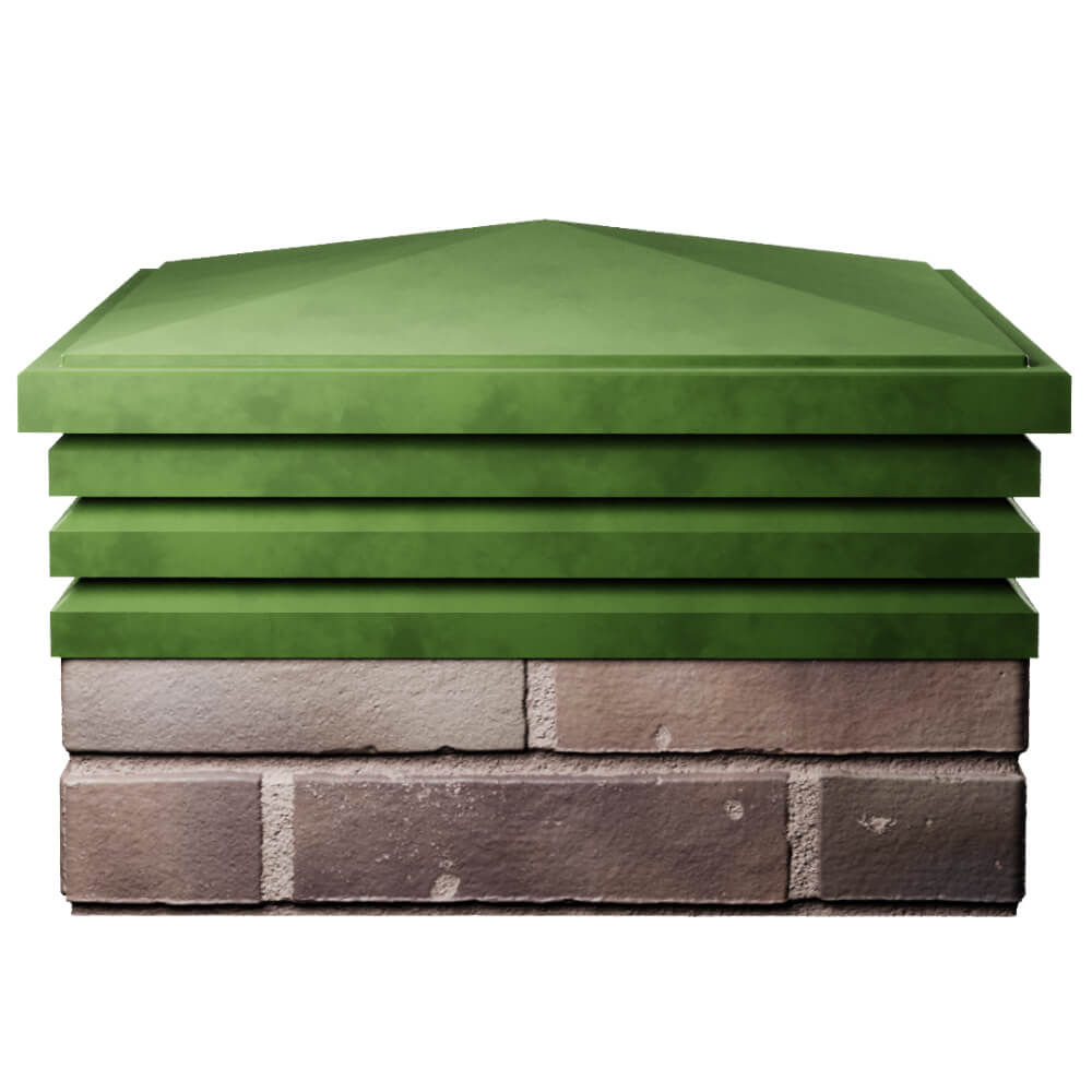 Колпак Zking Бона ХайТек Зеленый на столб 2х2 кирпича (513х513мм) Симферополь фото