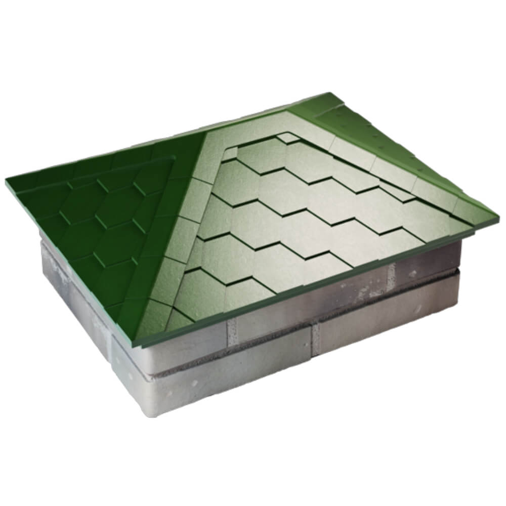 Колпак Zking Эверест Зеленый на столб 2х1.5 кирпича (520х390мм) Симферополь фото