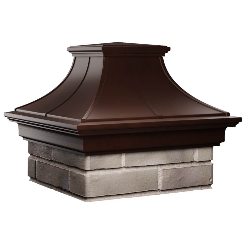 Колпак Zking Монблан Премиум Коричневый на столб 1.5х1.5 кирпича (385х385мм) в Симферополе фото
