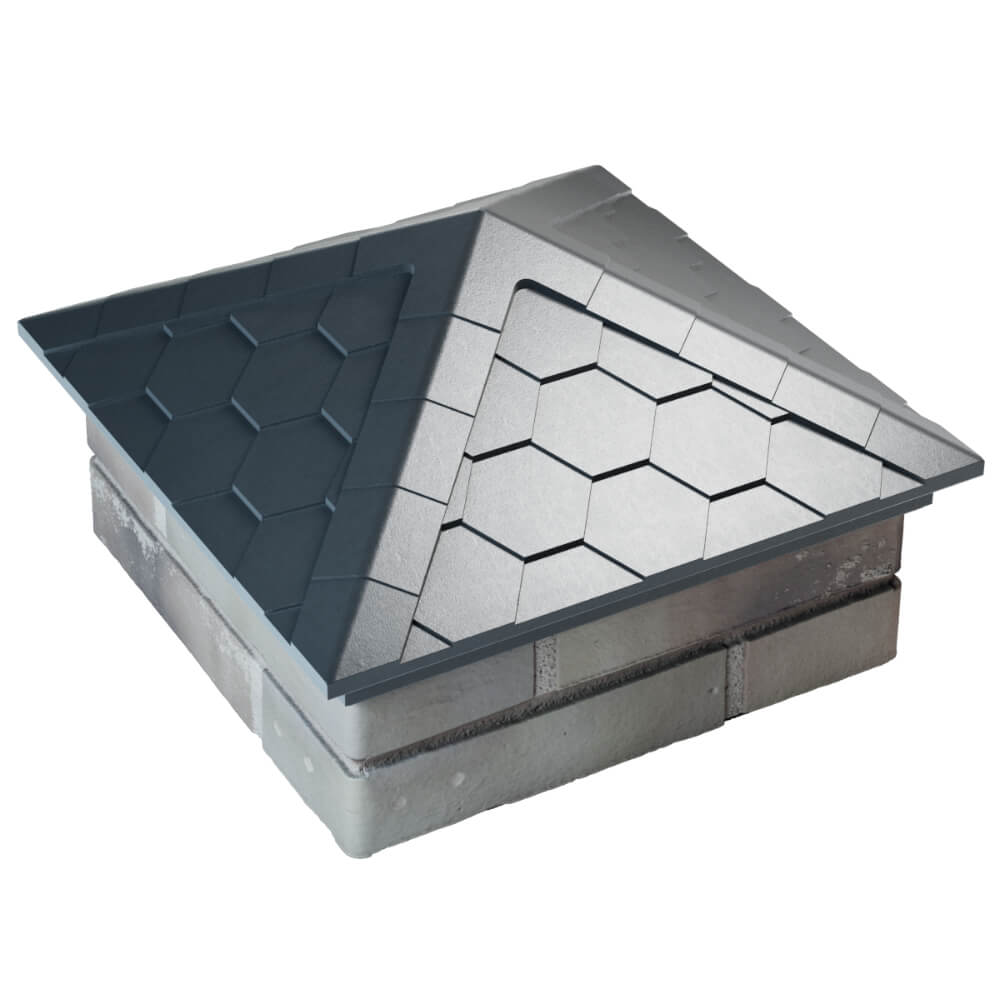 Колпак Zking Эверест Серый на столб 1.5х1.5 кирпича (390х390мм) в Симферополе фото