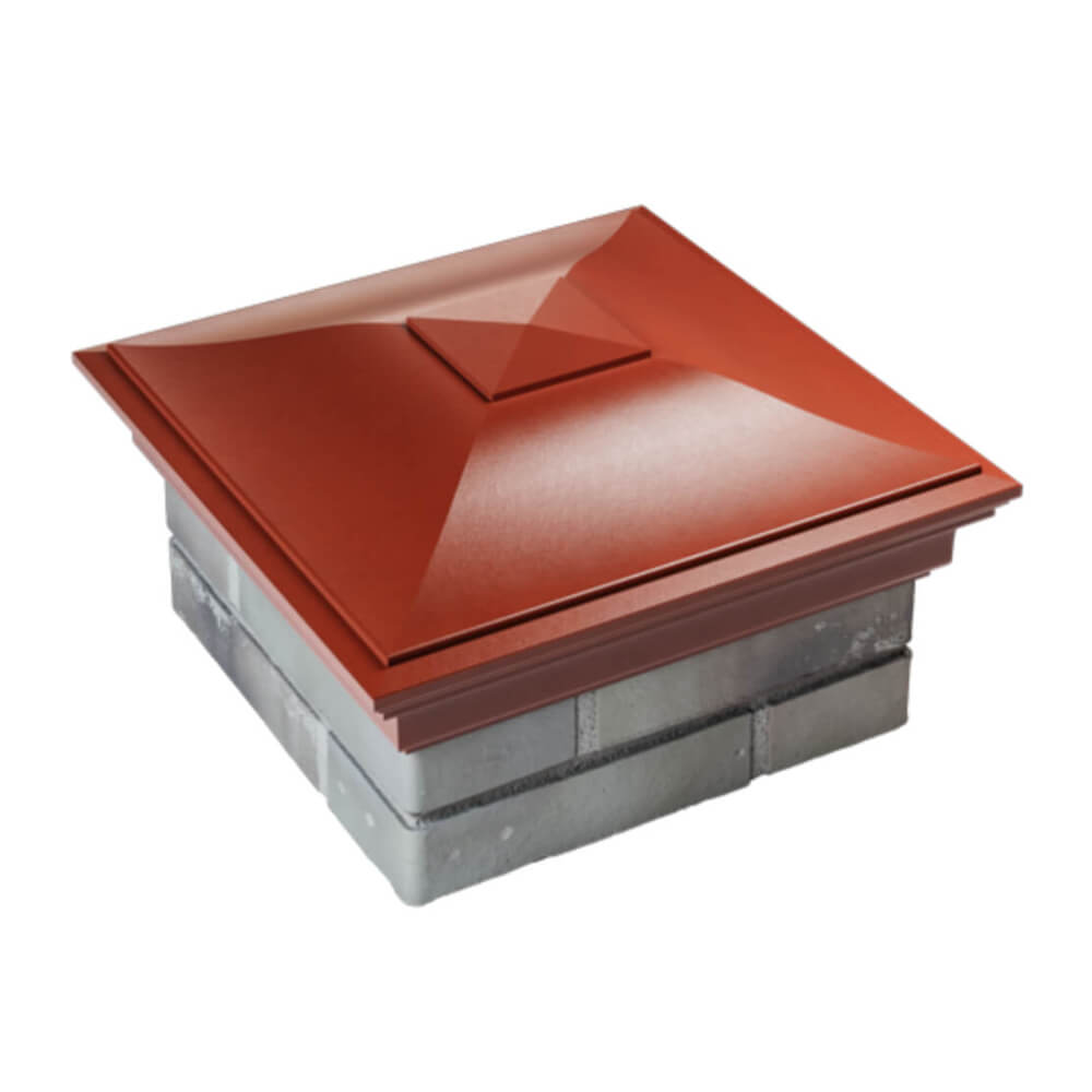 Колпак Zking Монблан Красный на столб 1.5х1.5 еврокирпича 0.7НФ (355х355мм) в Симферополе фото