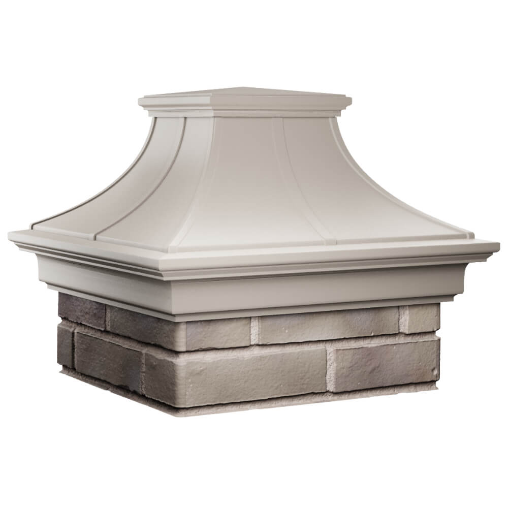 Колпак Zking Монблан Премиум Бежевый на столб 1.5х1.5 кирпича (385х385мм) в Симферополе фото