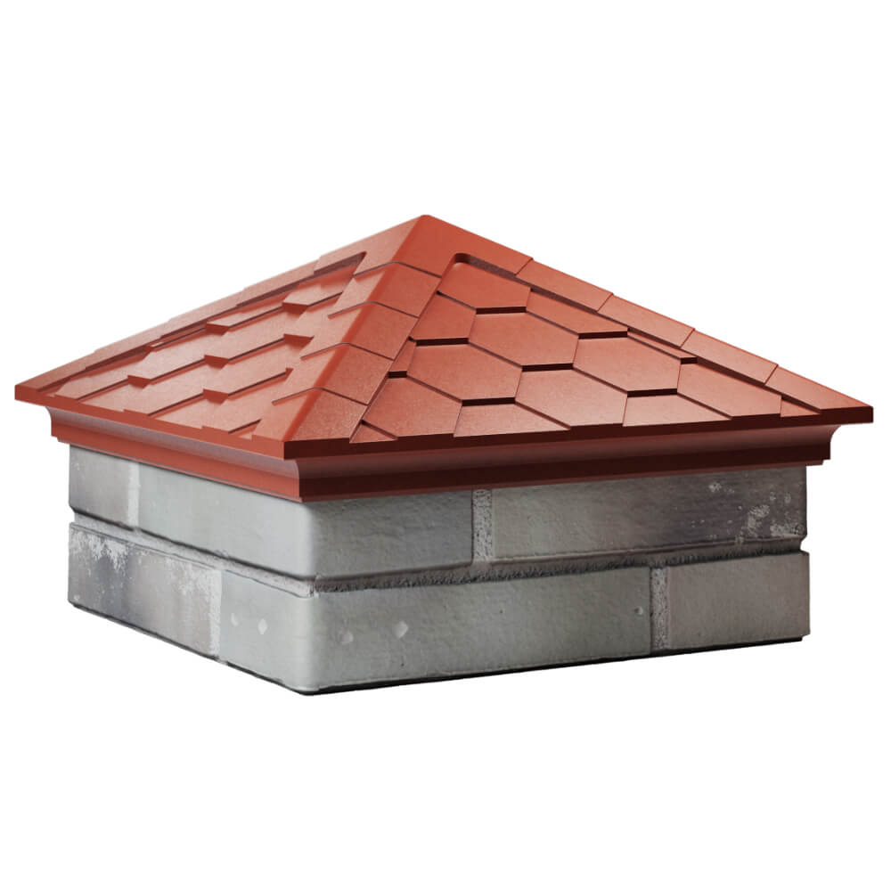 Колпак Zking Эверест Красный на столб 1.5х1.5 кирпича (390х390мм) в Симферополе фото