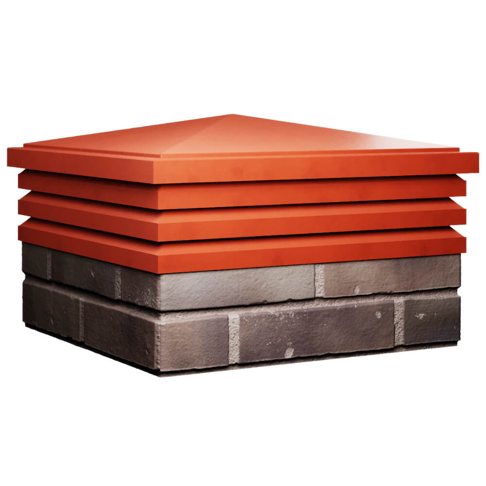 Колпак Zking Бона ХайТек Красный на столб 2х2 кирпича (513х513мм) в Симферополе фото