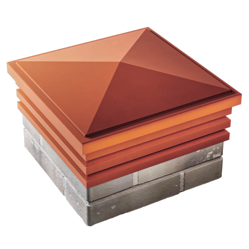 Колпак Zking Бона ХайТек Красный на столб 1.5х1.5 кирпича (385х385мм) в Симферополе фото