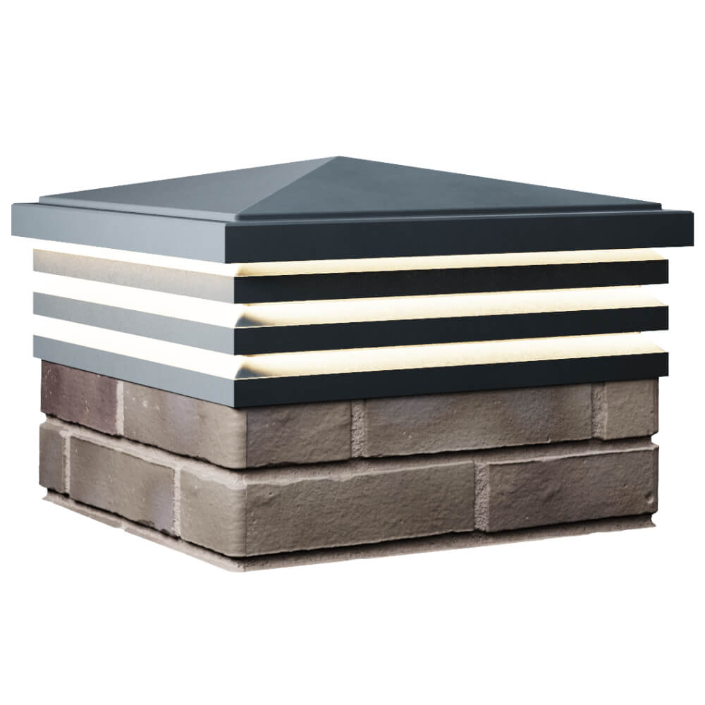 Колпак Zking Бона ХайТек Серый на столб 1.5х1.5 кирпича (385х385мм) с подсветкой в Симферополе фото