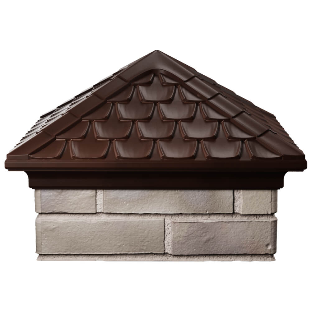 Колпак Zking Эльбрус Коричневый на столб 1.5х1.5 кирпича (385х385мм) Симферополь фото