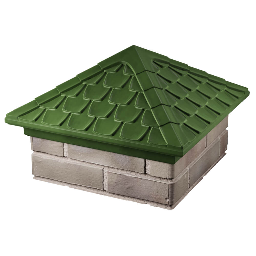 Колпак Zking Эльбрус Зеленый на столб 1.5х1.5 кирпича (385х385мм) в Симферополе фото