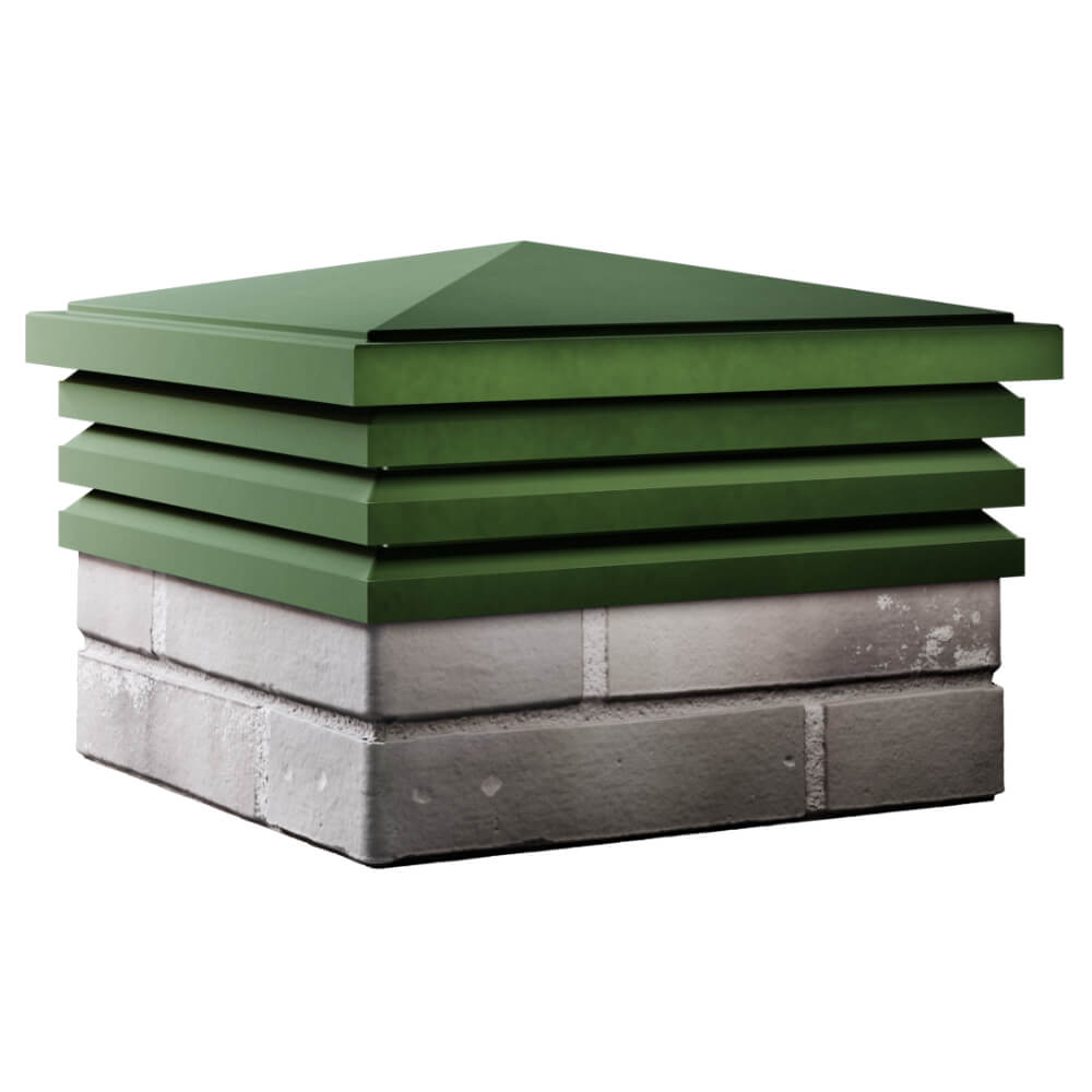 Колпак Zking Бона ХайТек Зеленый на столб 1.5х1.5 кирпича (385х385мм) в Симферополе фото