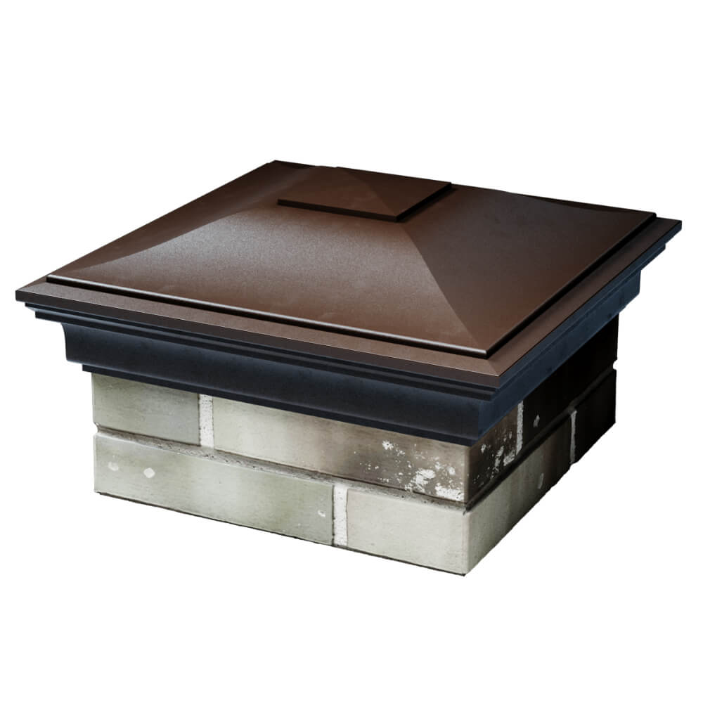 Колпак Zking Монблан Коричневый на столб 1.5х1.5 кирпича (385х385мм) в Симферополе фото