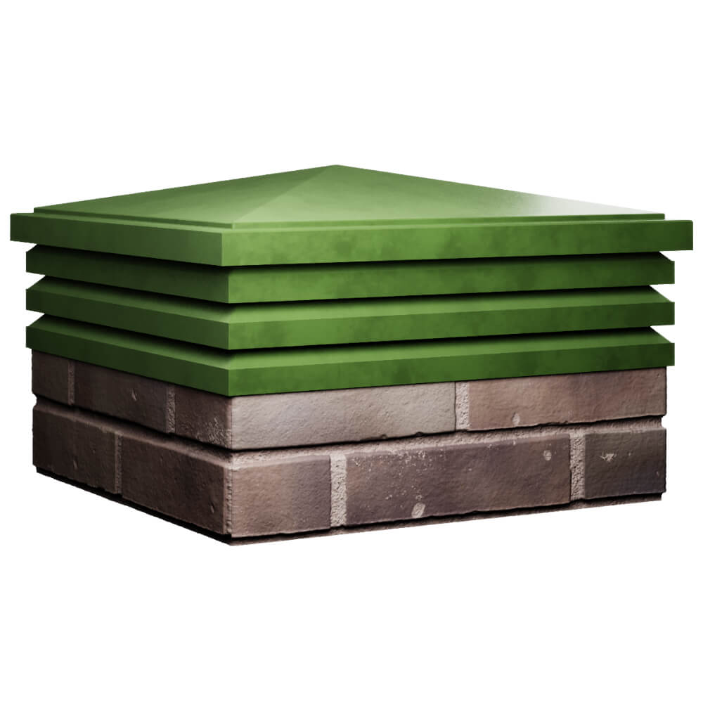 Колпак Zking Бона ХайТек Зеленый на столб 2х2 кирпича (513х513мм) в Симферополе фото